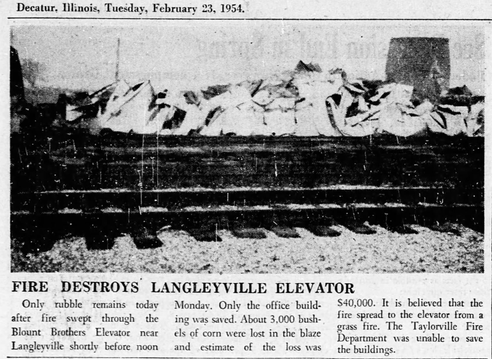 Fire destroys Langleyville elevator